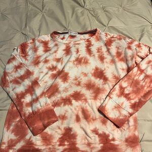 Tie-Dye Sweatshirt in Rust and White